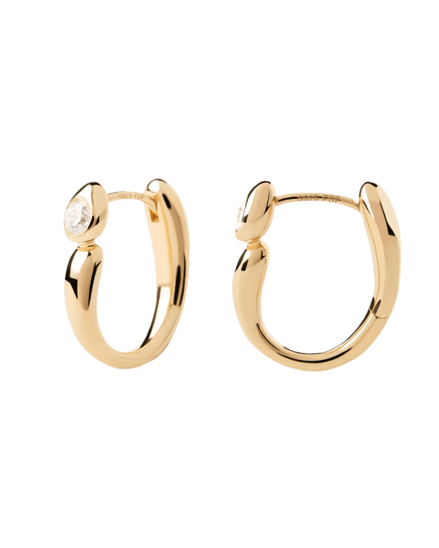 Aros Becca — Circonita blanca en oro 18k — ROUCLÊ Maison Contemporaine