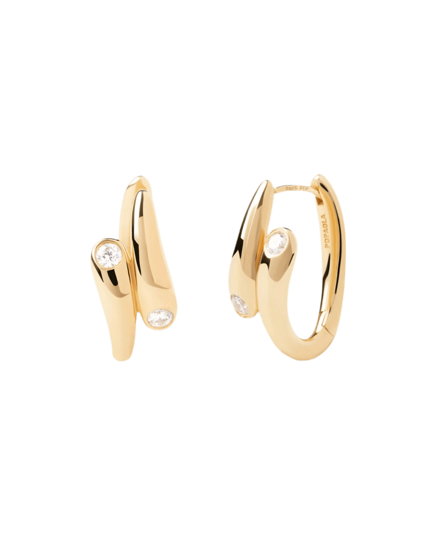 Aros Caramelle — Gotas superpuestas con circonitas — ROUCLÊ Maison Contemporaine