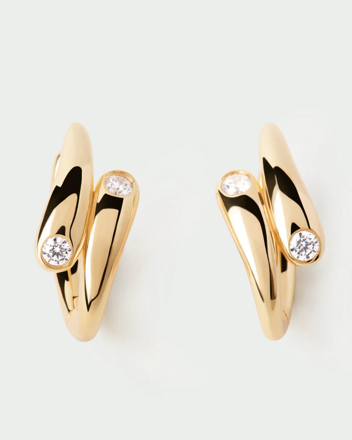 Aros Caramelle — Gotas superpuestas con circonitas — ROUCLÊ Maison Contemporaine