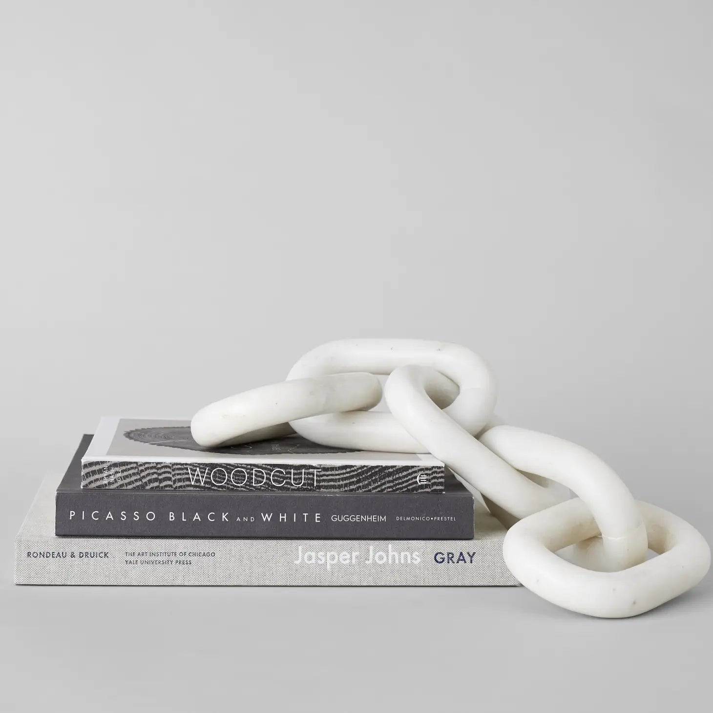 Cadena de mármol blanco — Escultura modular decorativa — ROUCLÊ Maison Contemporaine