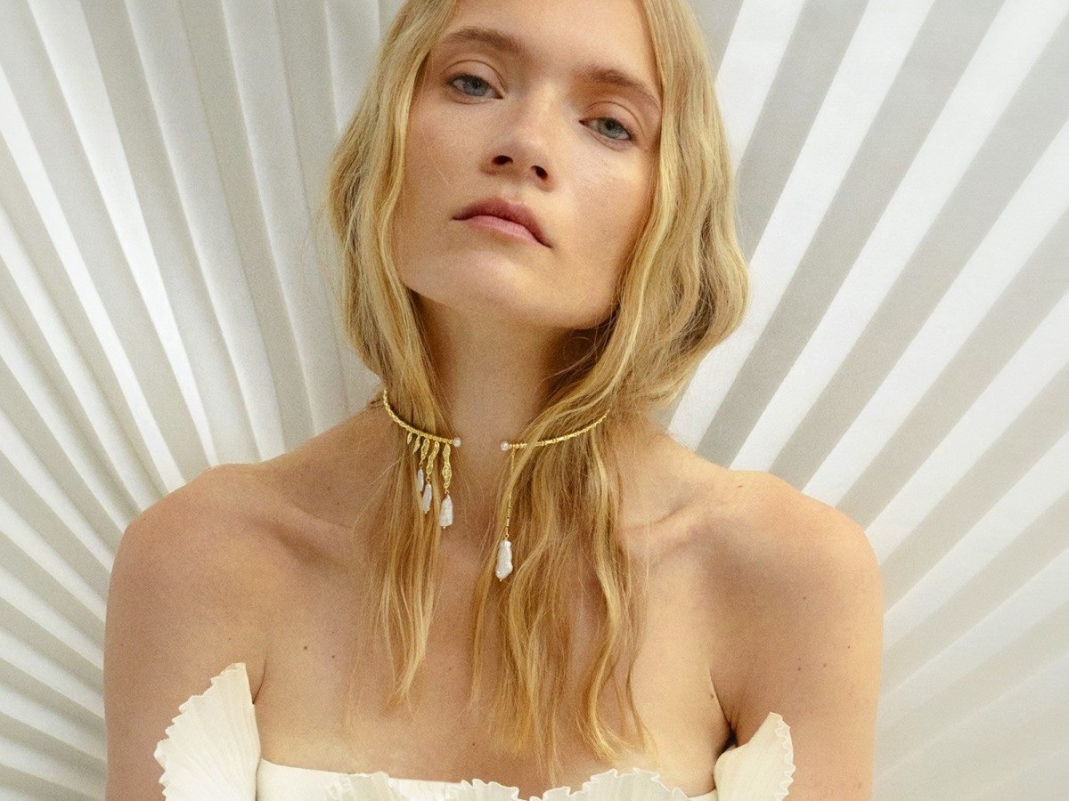 Choker con perlas — Plata bañada en oro 18 kt — ROUCLÊ Maison Contemporaine