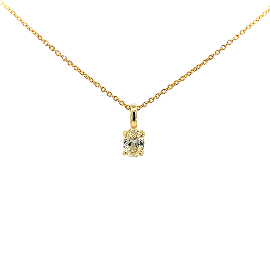 Collar Basic — en oro 9K con diamante oval de laboratorio — ROUCLÊ Maison Contemporaine