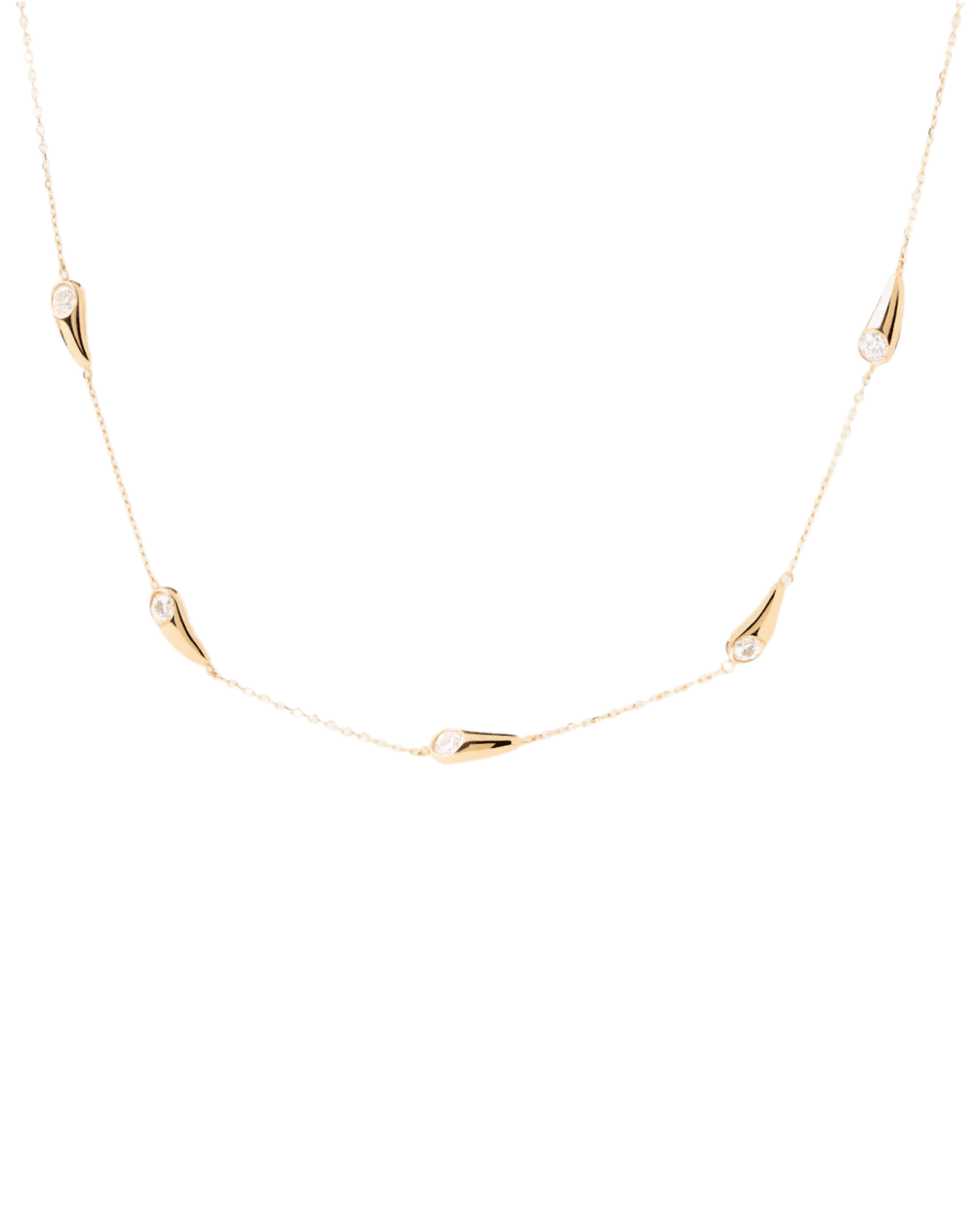 Collar Becca — Cinco gotas con circonitas blancas — ROUCLÊ Maison Contemporaine