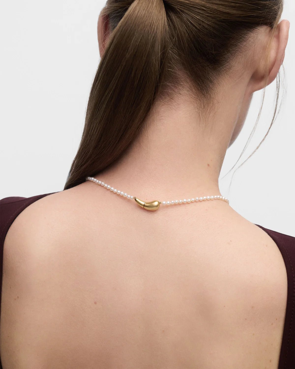 Collar La Perla Essential — Plata de ley bañada en oro 18K con perlas cultivadas — ROUCLÊ Maison Contemporaine