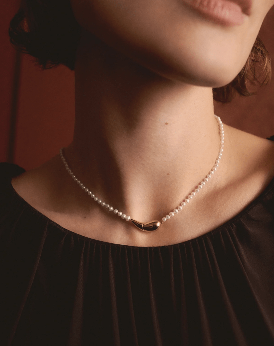Collar La Perla Essential — Plata de ley bañada en oro 18K con perlas cultivadas — ROUCLÊ Maison Contemporaine
