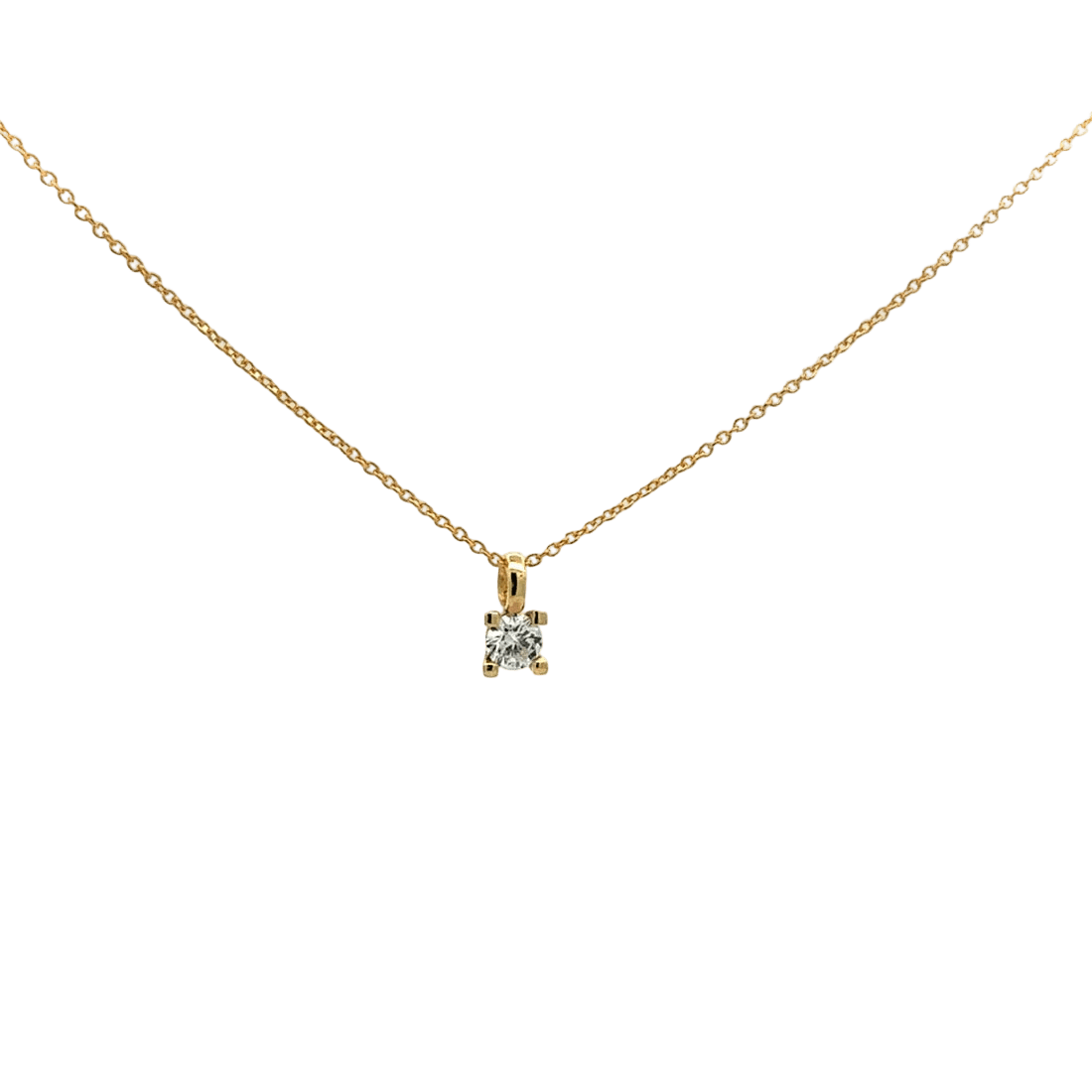 Collar Minimal — en oro 9K con diamante redondo de 5 mm (0.50ct) de lab — ROUCLÊ Maison Contemporaine