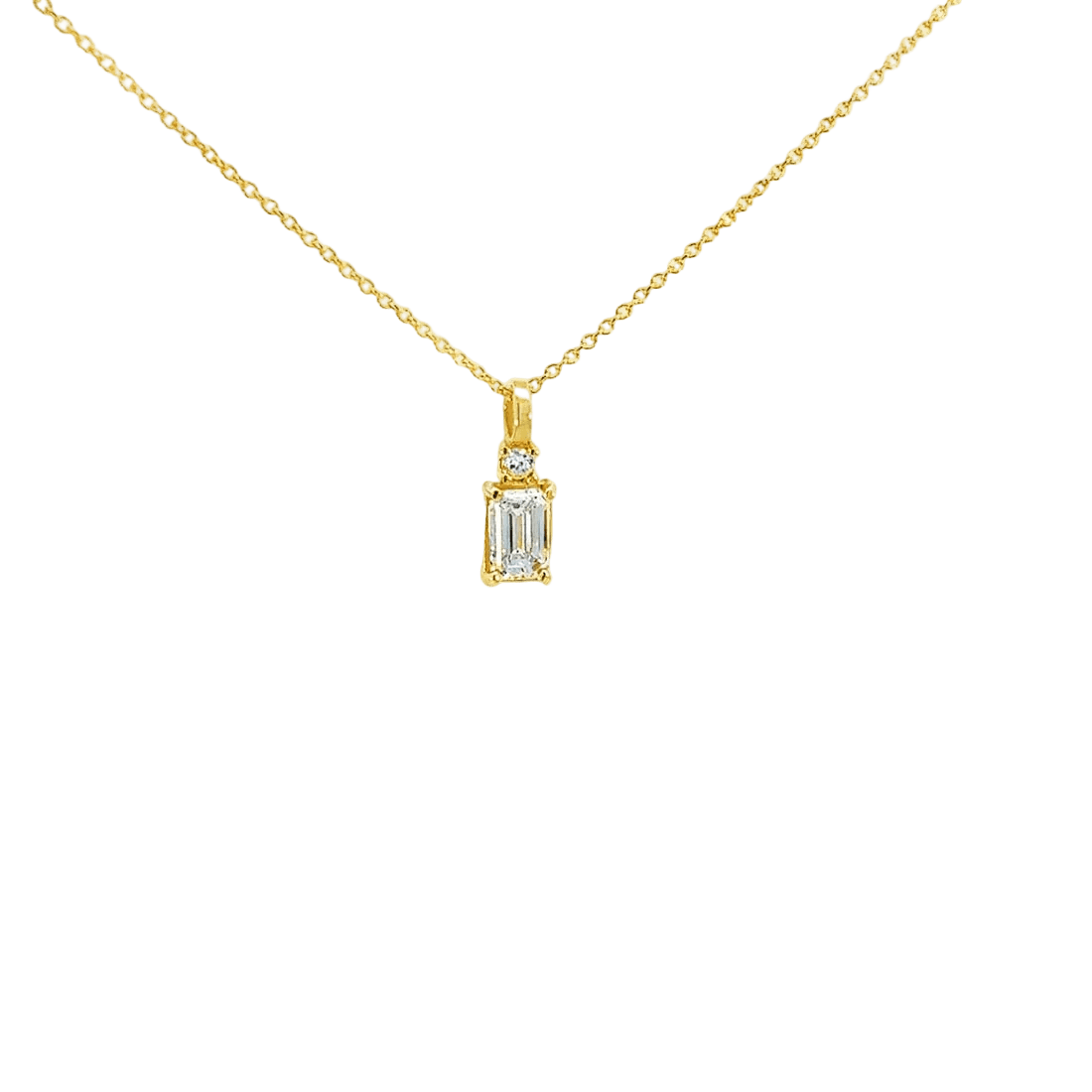 Collar Silka — en oro 9K con diamantes rectángulo y brillante de laboratorio — ROUCLÊ Maison Contemporaine