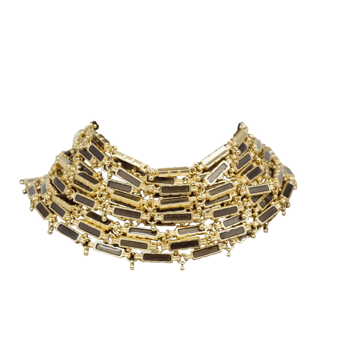 Collar tipo choker, dorado con esmalte negro — ROUCLÊ Maison Contemporaine