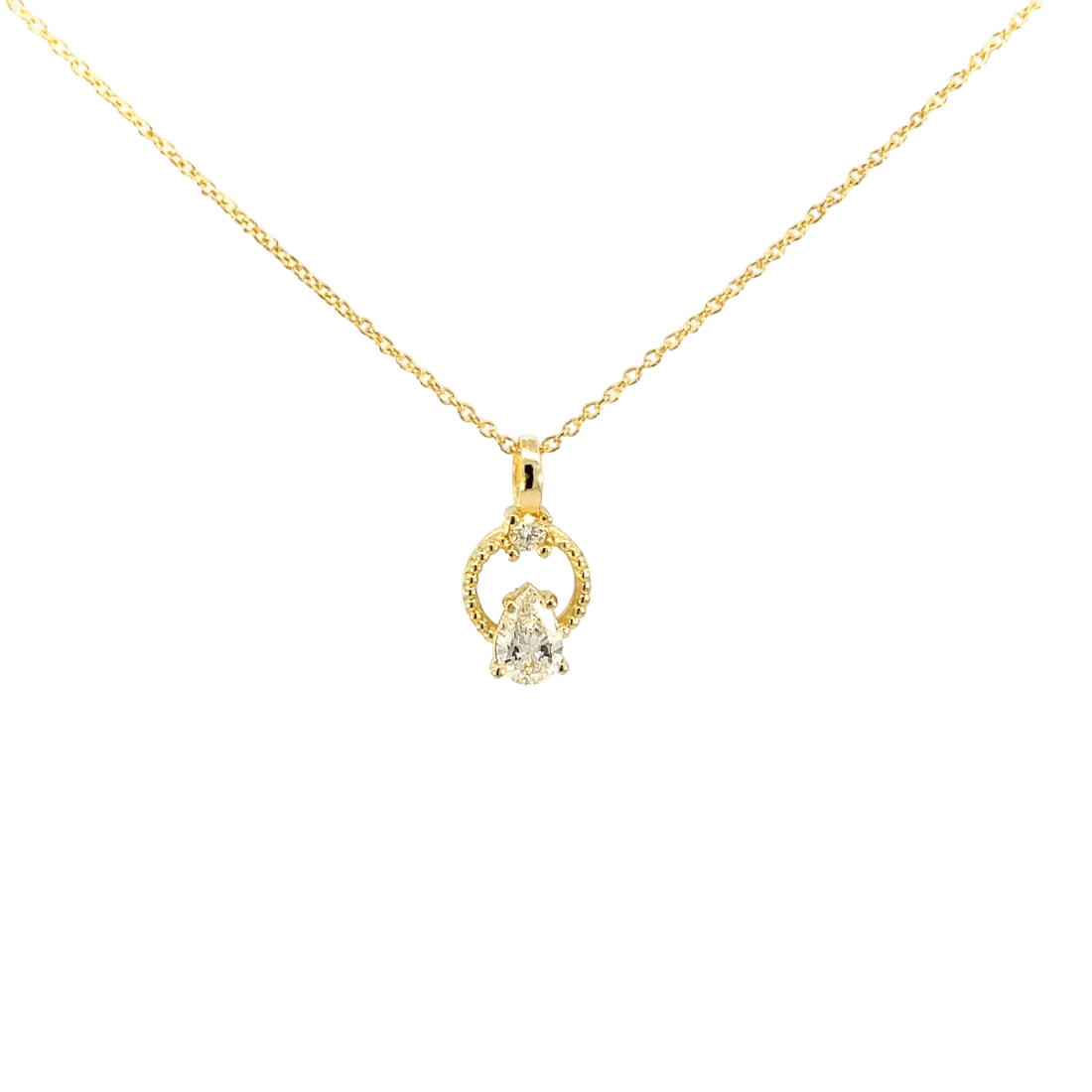 Collar Velvet — en oro 9K con diamantes en talla pera y talla brillante de laboratorio — ROUCLÊ Maison Contemporaine