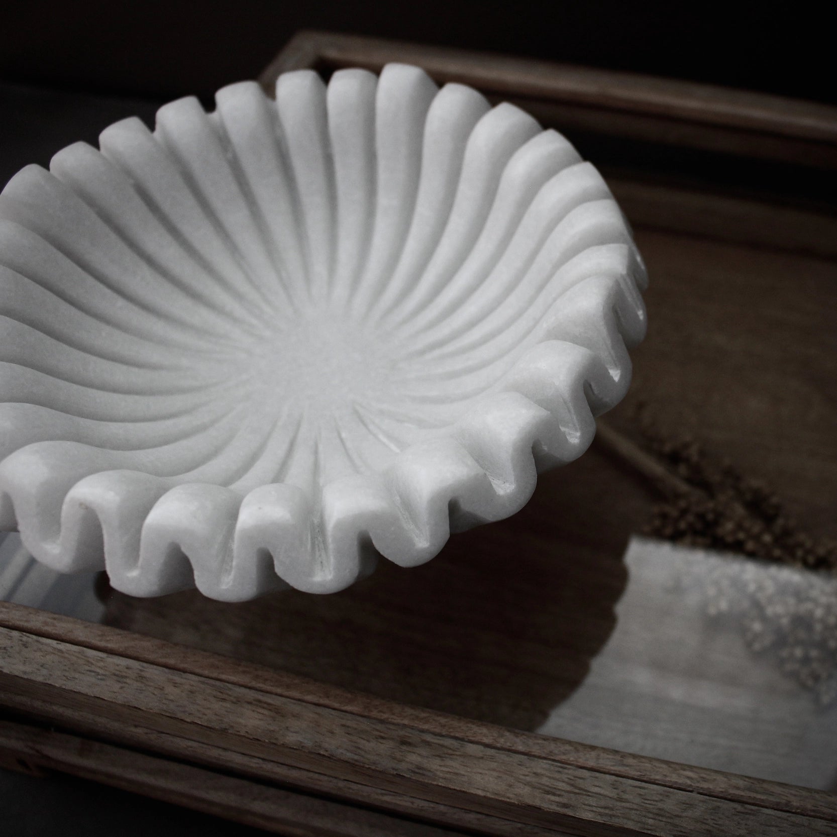 Cuenco de vieiras — Mármol blanco (tamaños S y M) — ROUCLÊ Maison Contemporaine