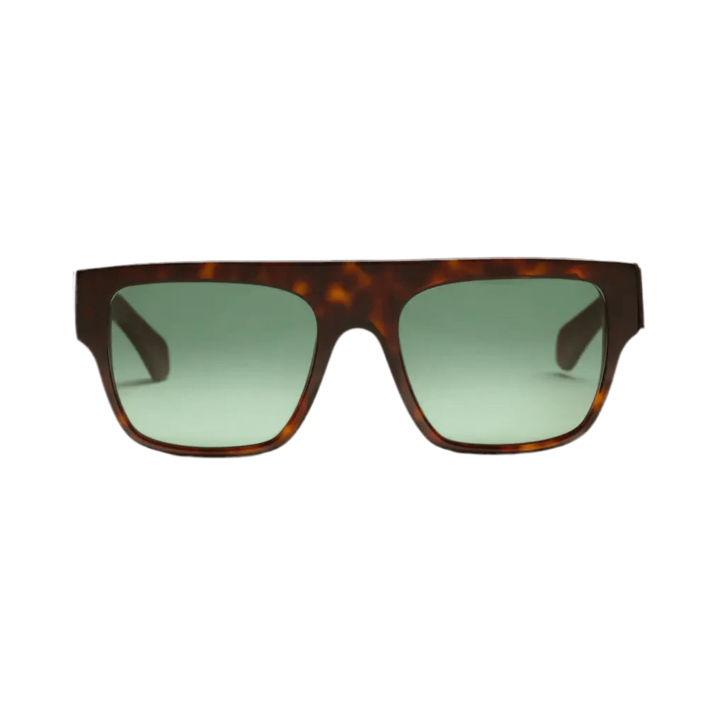 Gafas de sol BETTY — Rectangulares en acetato carey con lentes verdes desteñidas — ROUCLÊ Maison Contemporaine
