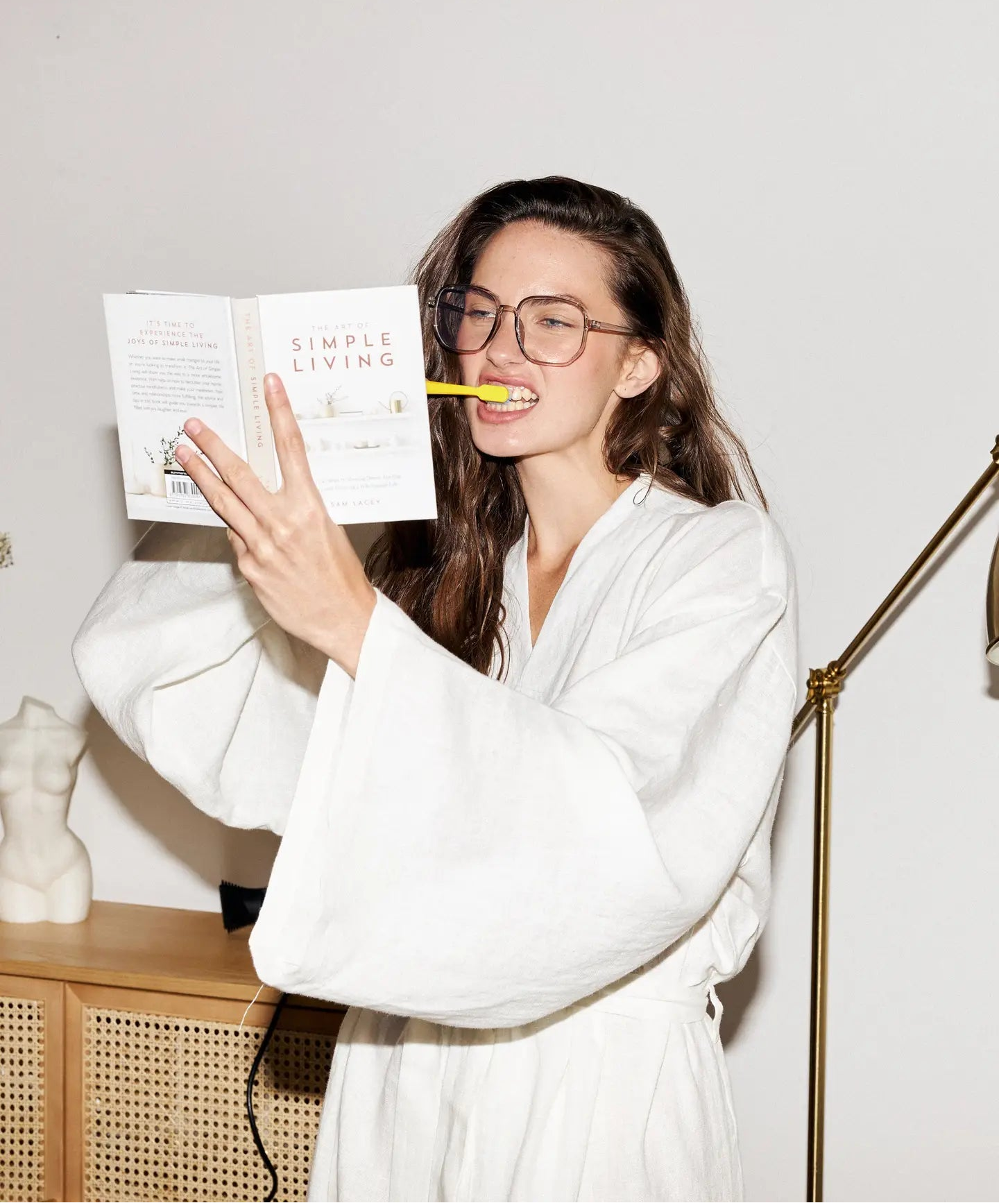 Kimono Petra — Lino blanco — ROUCLÊ Maison Contemporaine