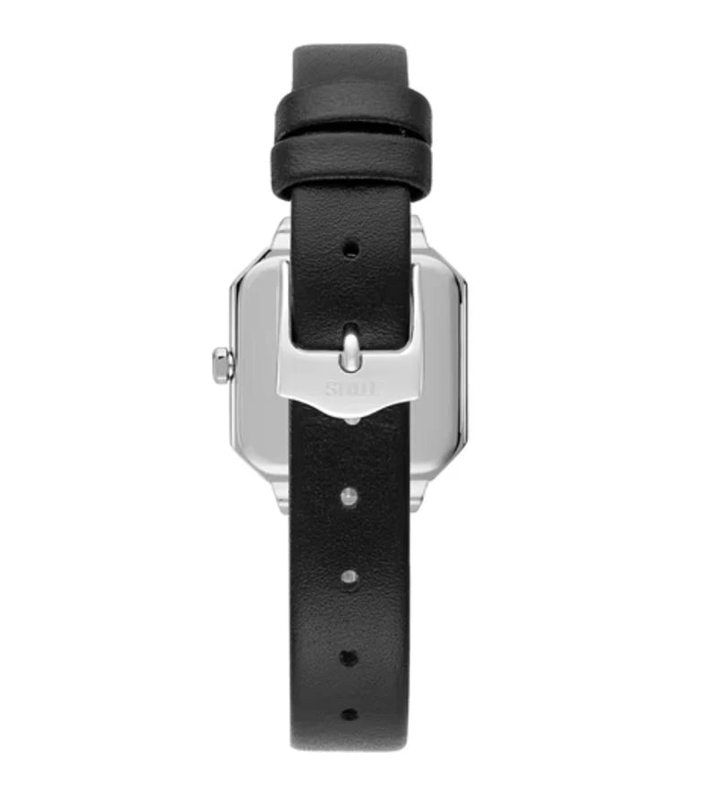 Les Classiques — Reloj con diamantes 0,40 ct y correa de piel negra — ROUCLÊ Maison Contemporaine