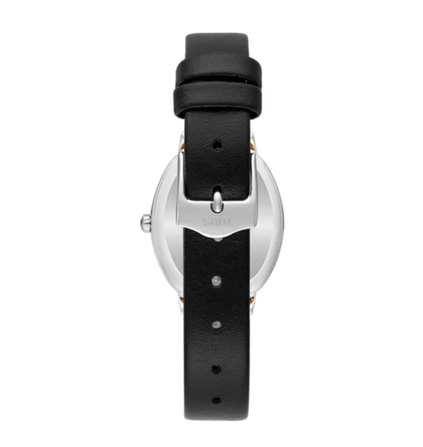 Les Classiques — Reloj con diamantes 0,54 ct y correa de piel negra — ROUCLÊ Maison Contemporaine