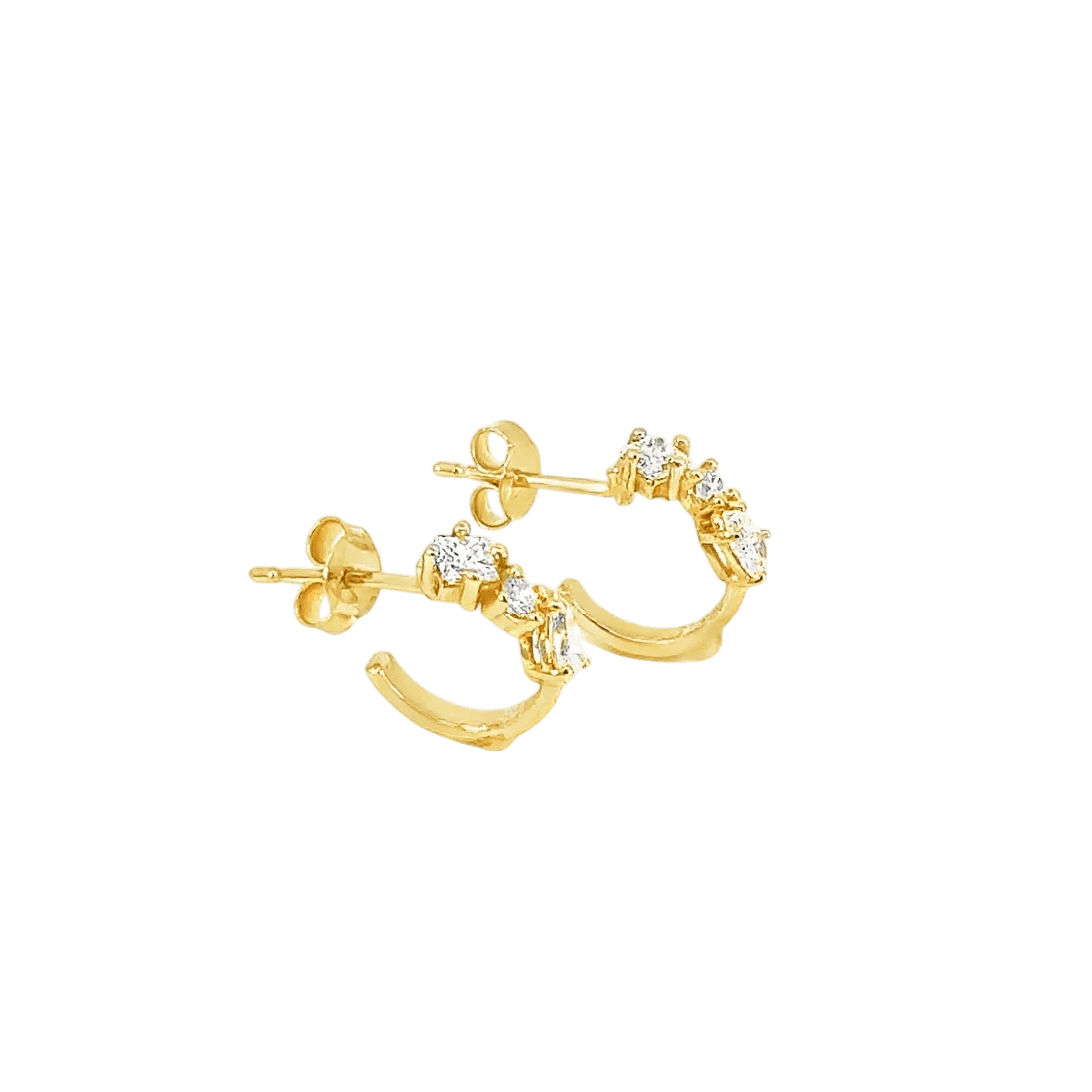 Pendientes Kaos — en oro 9K con diamantes laboratorio — ROUCLÊ Maison Contemporaine