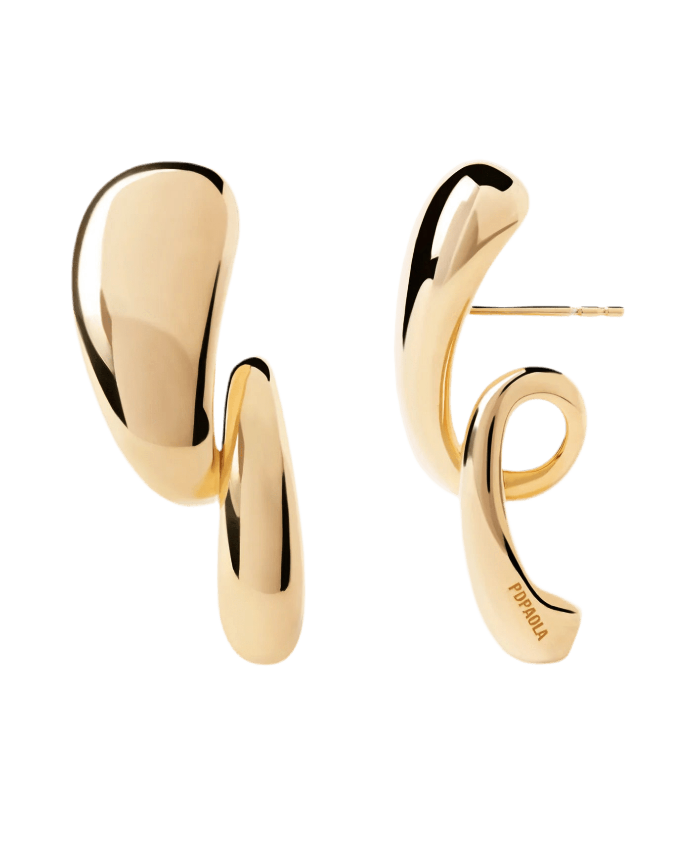 Pendientes Orbit — Plata de ley con baño de oro y diseño escultural en espiral — ROUCLÊ Maison Contemporaine