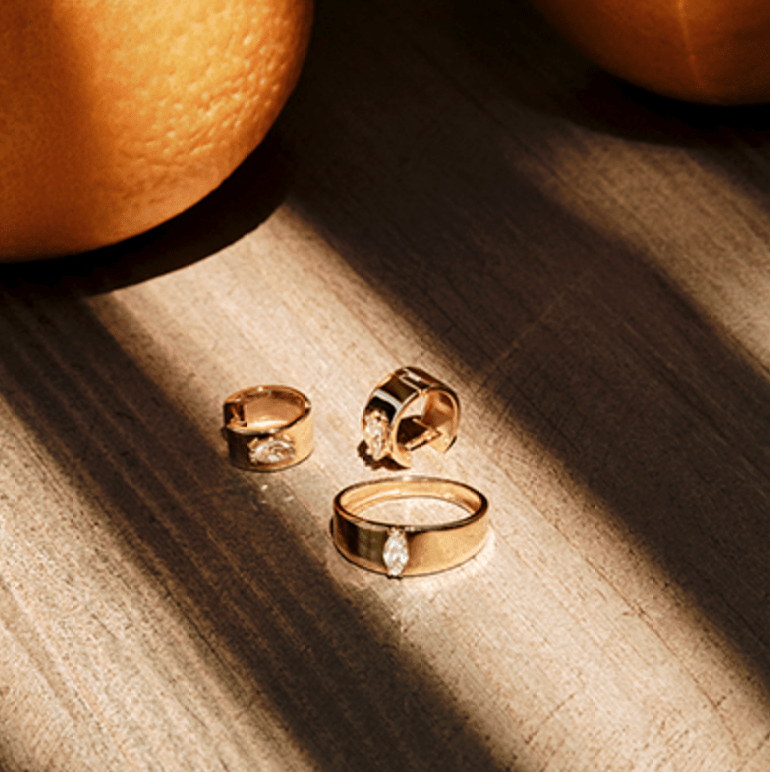 Pendientes Plain Marquise — Oro 18K con topacio marquise blanco — ROUCLÊ Maison Contemporaine