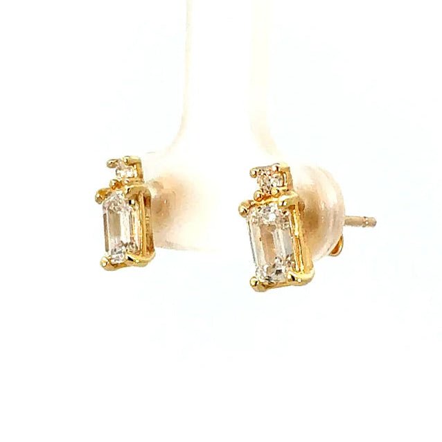Pendientes Silka — en oro 9K con diamantes de laboratorio — ROUCLÊ Maison Contemporaine