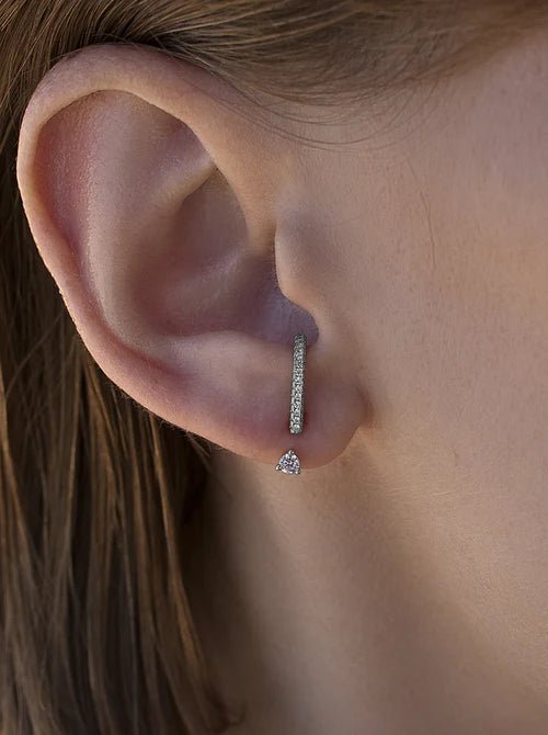 Pendientes Up & Down — Plata de Ley 925 con circonitas blancas (oro o plata) — ROUCLÊ Maison Contemporaine