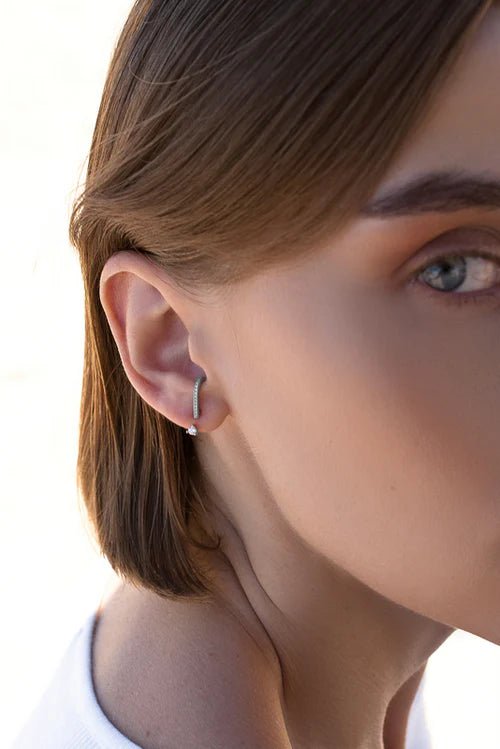 Pendientes Up & Down — Plata de Ley 925 con circonitas blancas (oro o plata) — ROUCLÊ Maison Contemporaine