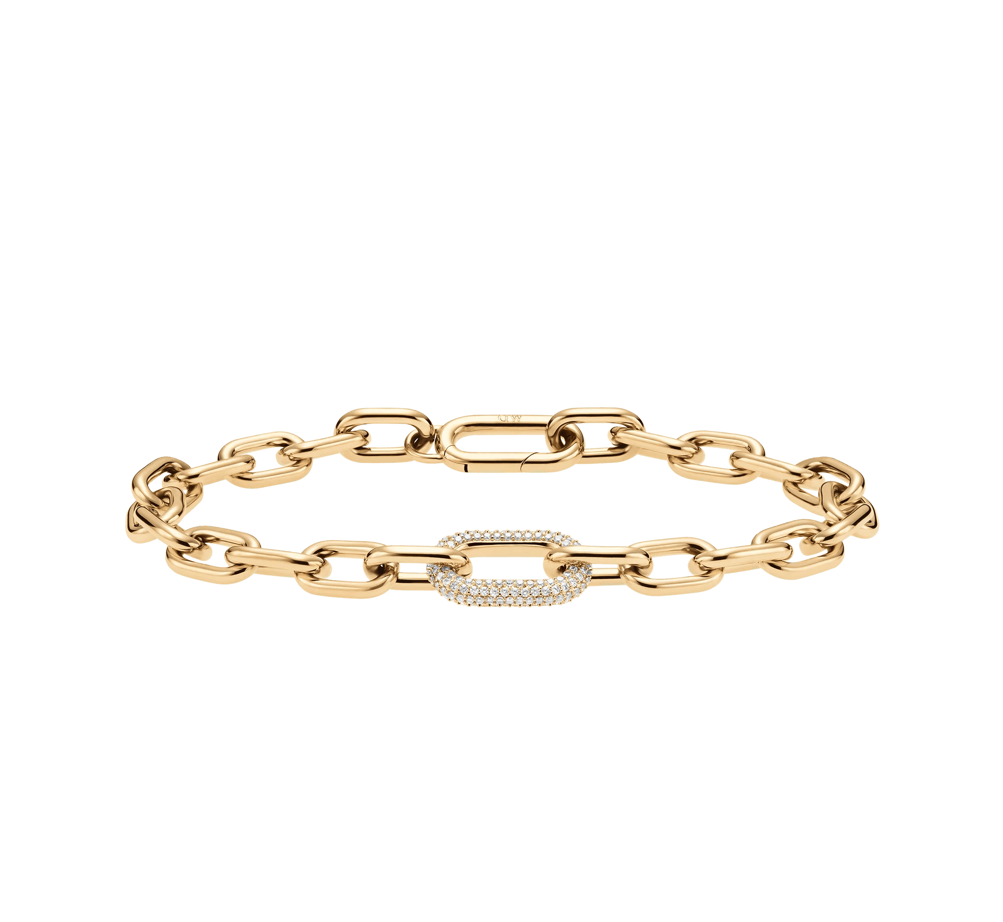 Pulsera de eslabones dorados con cristal — Daniel Wellington — ROUCLÊ Maison Contemporaine