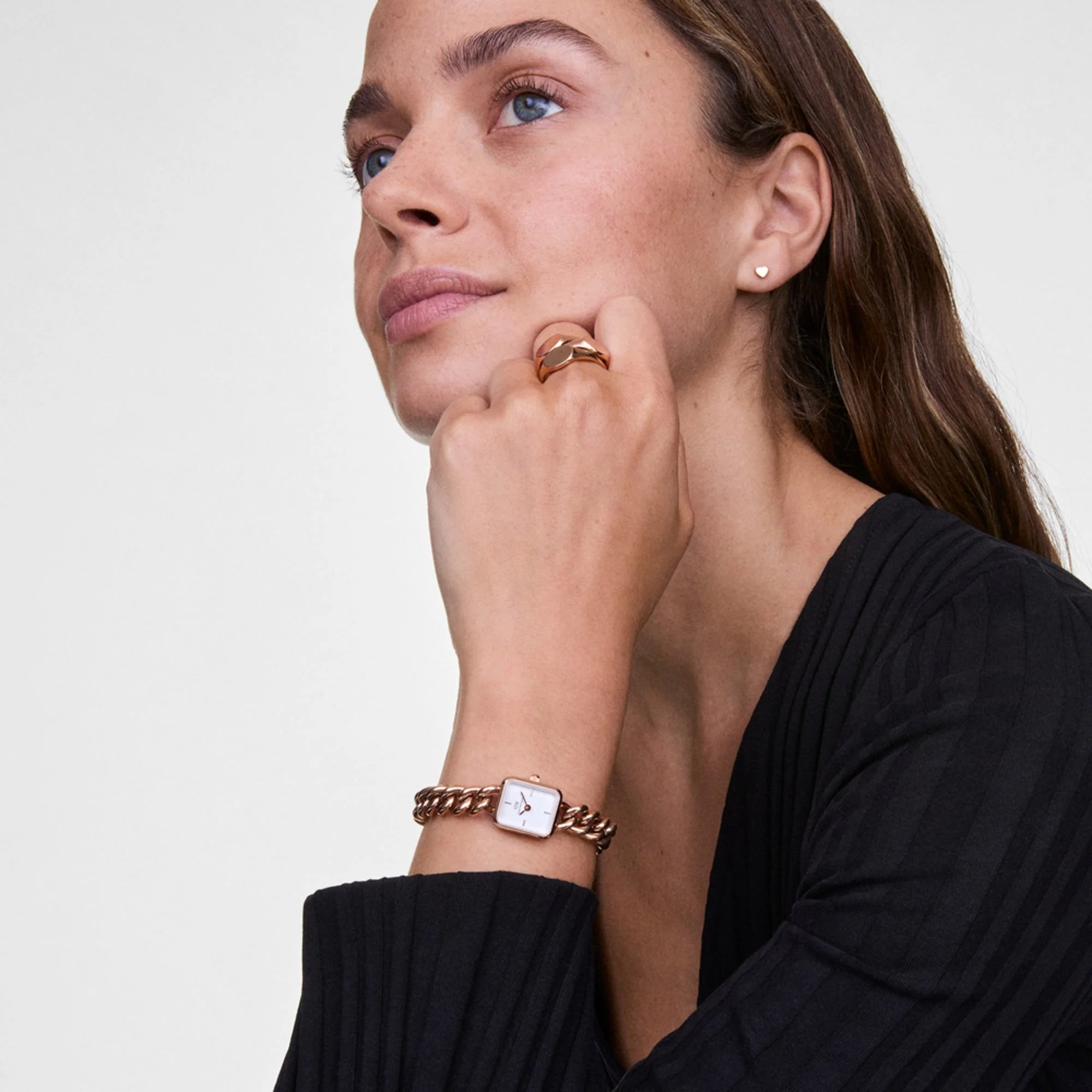 Reloj Cadena Jolie — Con brazalete de cadena en oro / oro rosa / plata — ROUCLÊ Maison Contemporaine