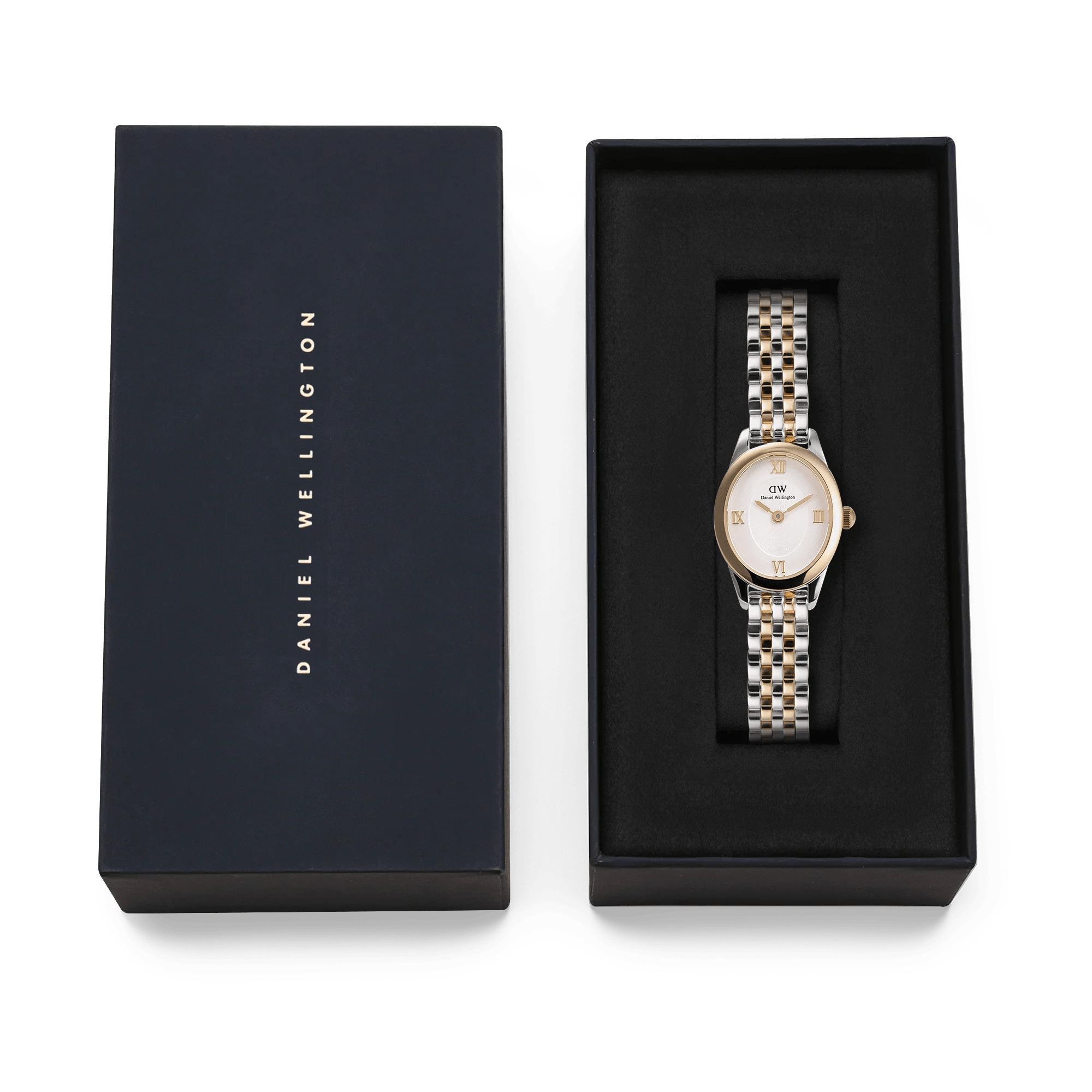 Reloj Ophelia Mini — Bicolor con brazalete metálico en oro / oro rosa — ROUCLÊ Maison Contemporaine