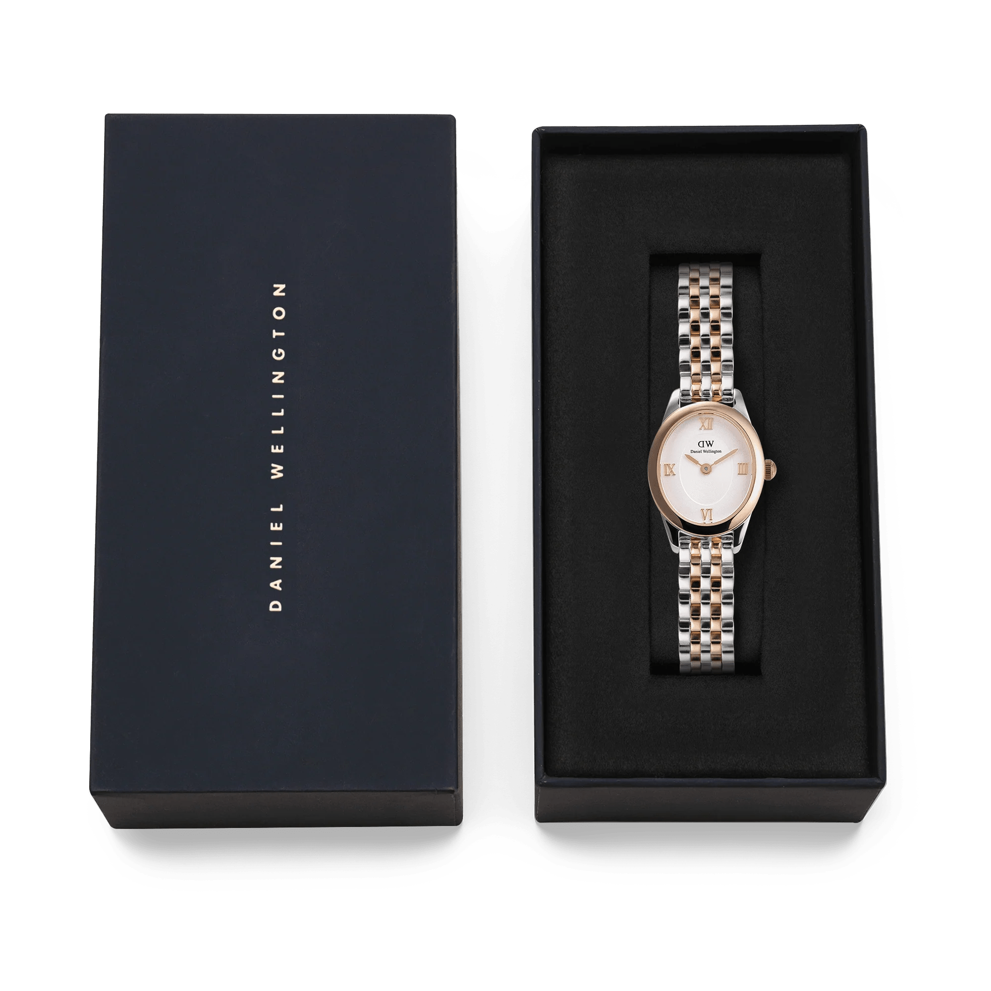 Reloj Ophelia Mini — Bicolor con brazalete metálico en oro / oro rosa — ROUCLÊ Maison Contemporaine