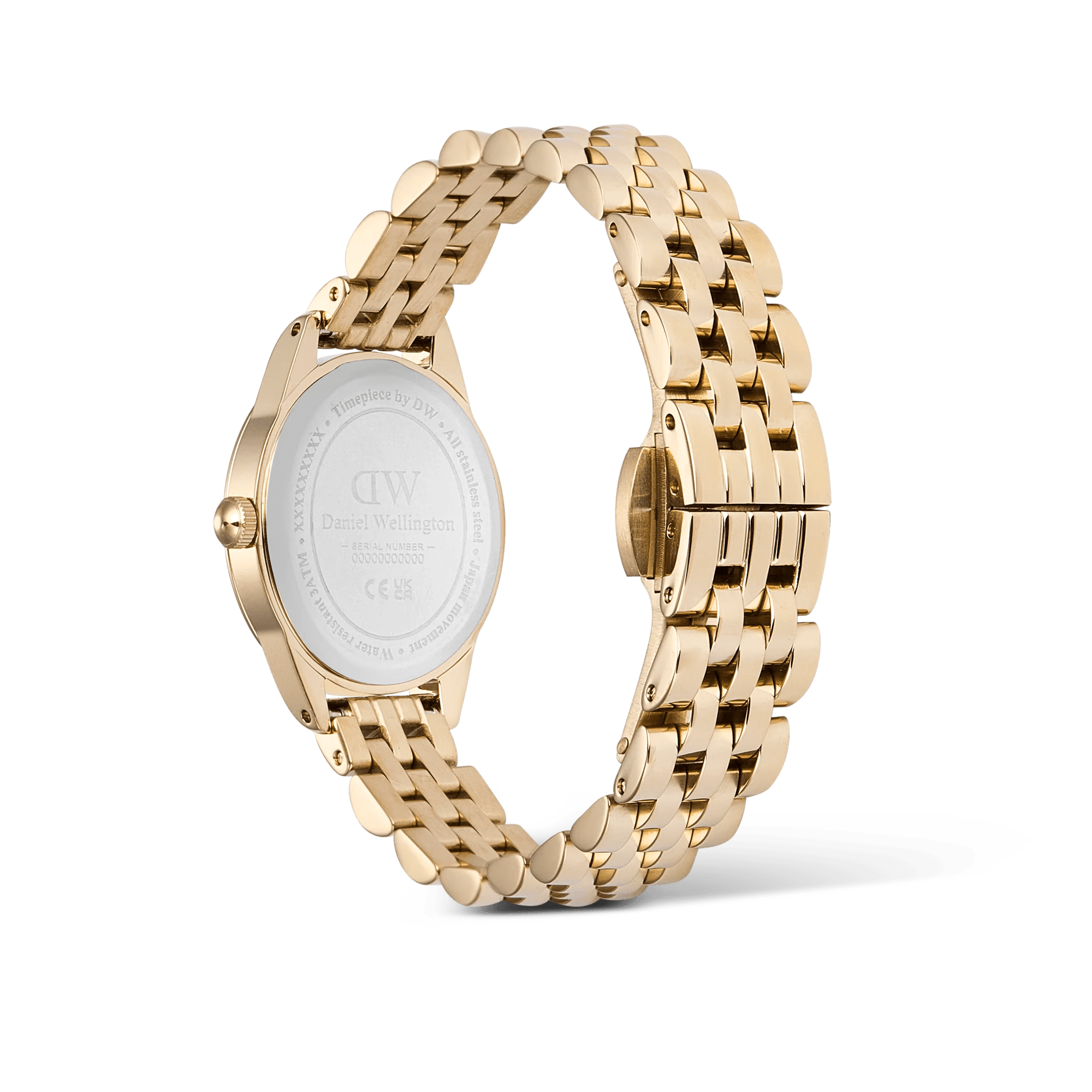 Reloj Ophelia Mini — Esfera verde y brazalete metálico en oro / oro rosa — ROUCLÊ Maison Contemporaine