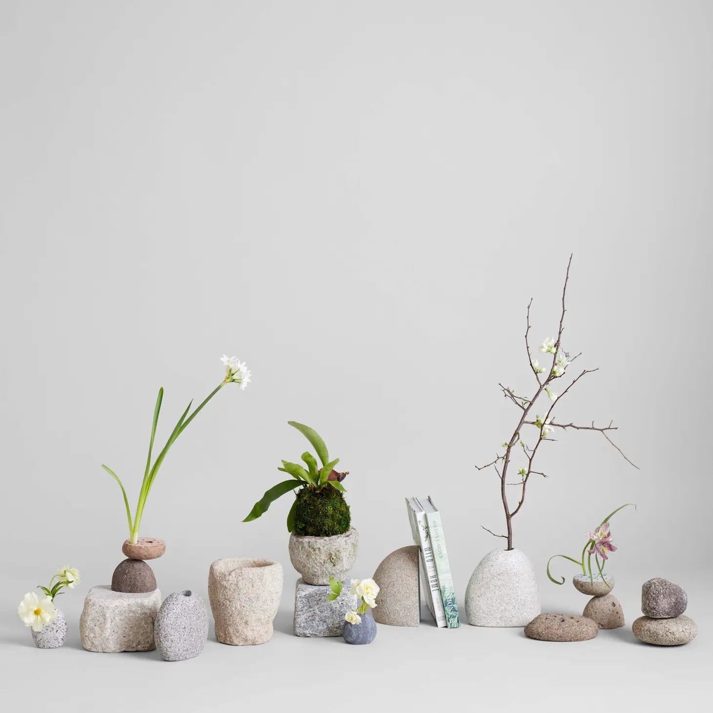 Sujetalibros arquitectónicos — Piedra natural (juego de 2) — ROUCLÊ Maison Contemporaine