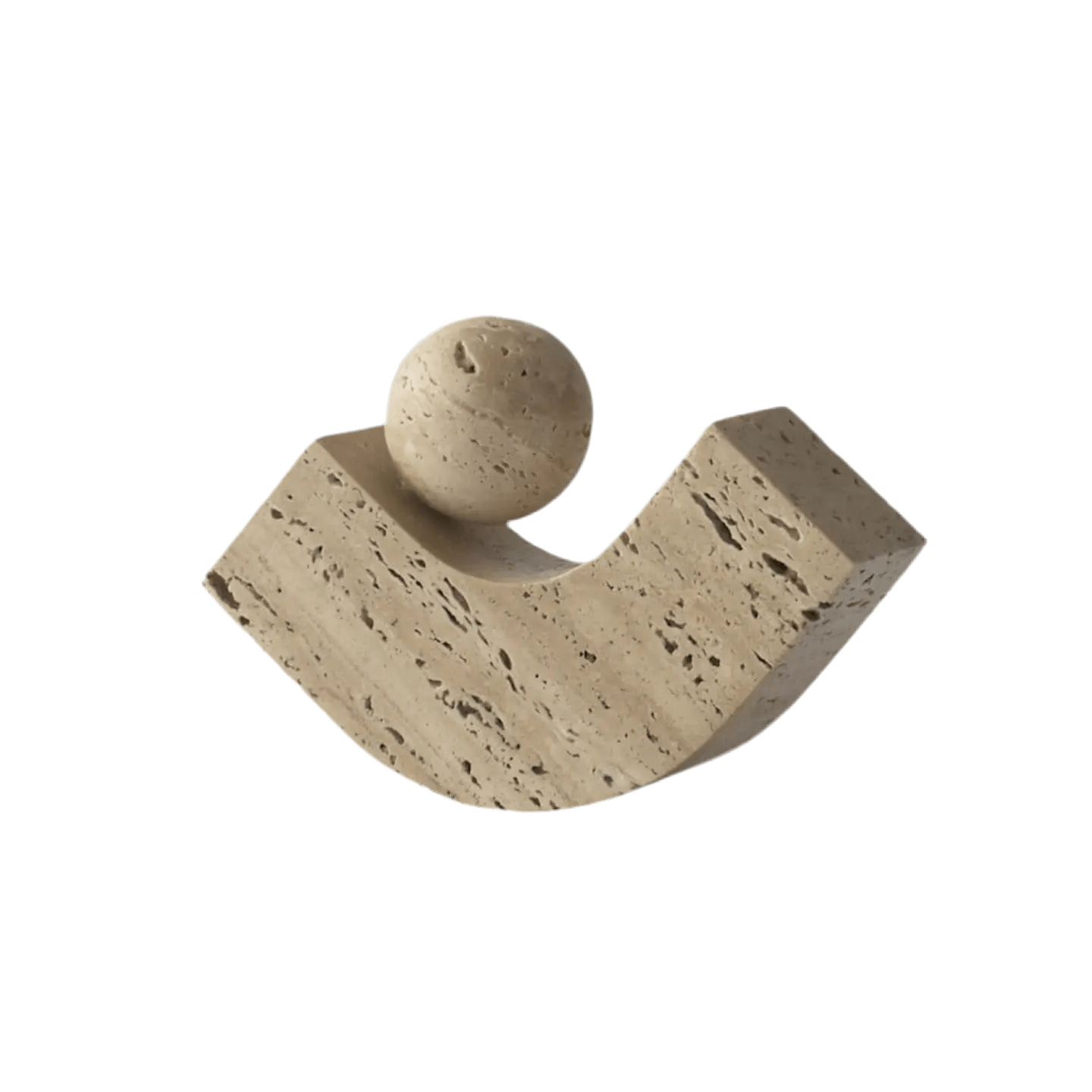 Sujetalibros Equi — Travertino beige — ROUCLÊ Maison Contemporaine