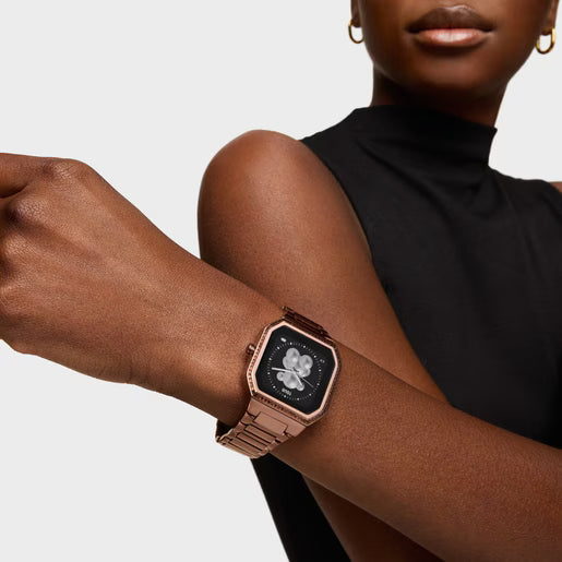 Smartwatch en acero marrón con circonitas — TOUS B‑Connect