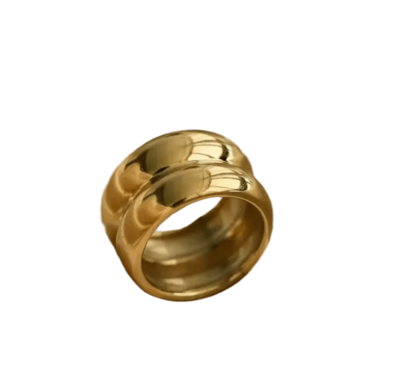 Achelous Band — Anillo escultural dorado — ROUCLÊ Maison Contemporaine