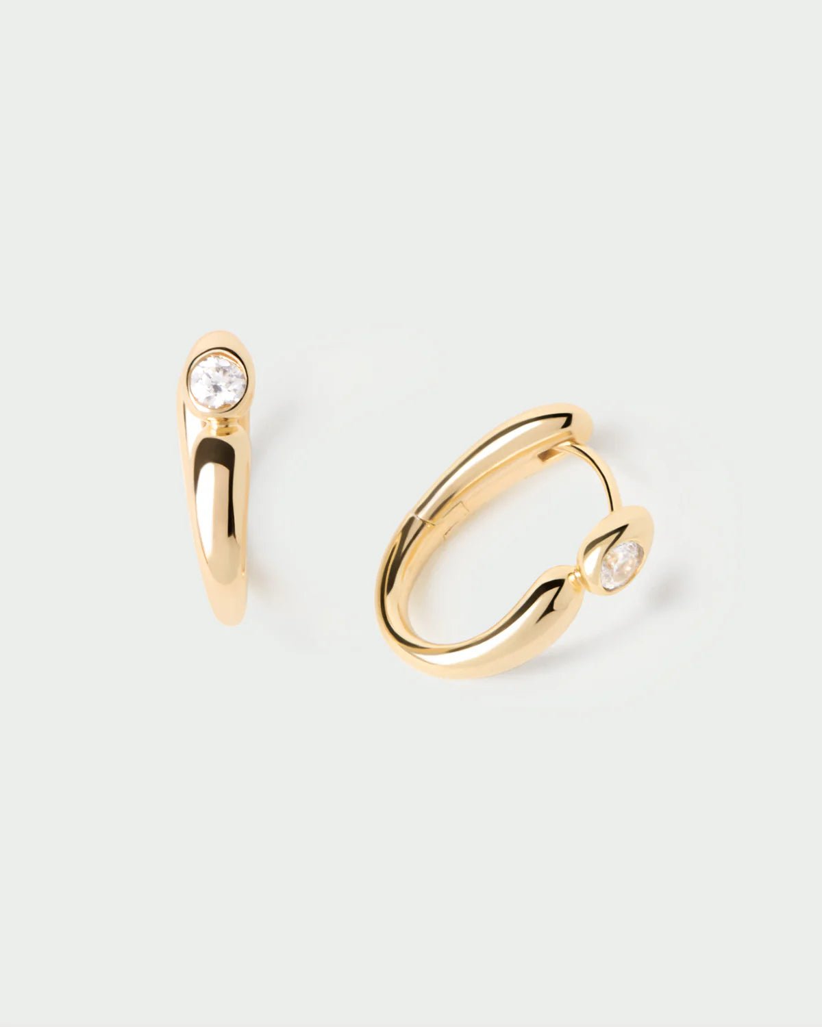 Aros Becca — Circonita blanca en oro 18k — ROUCLÊ Maison Contemporaine