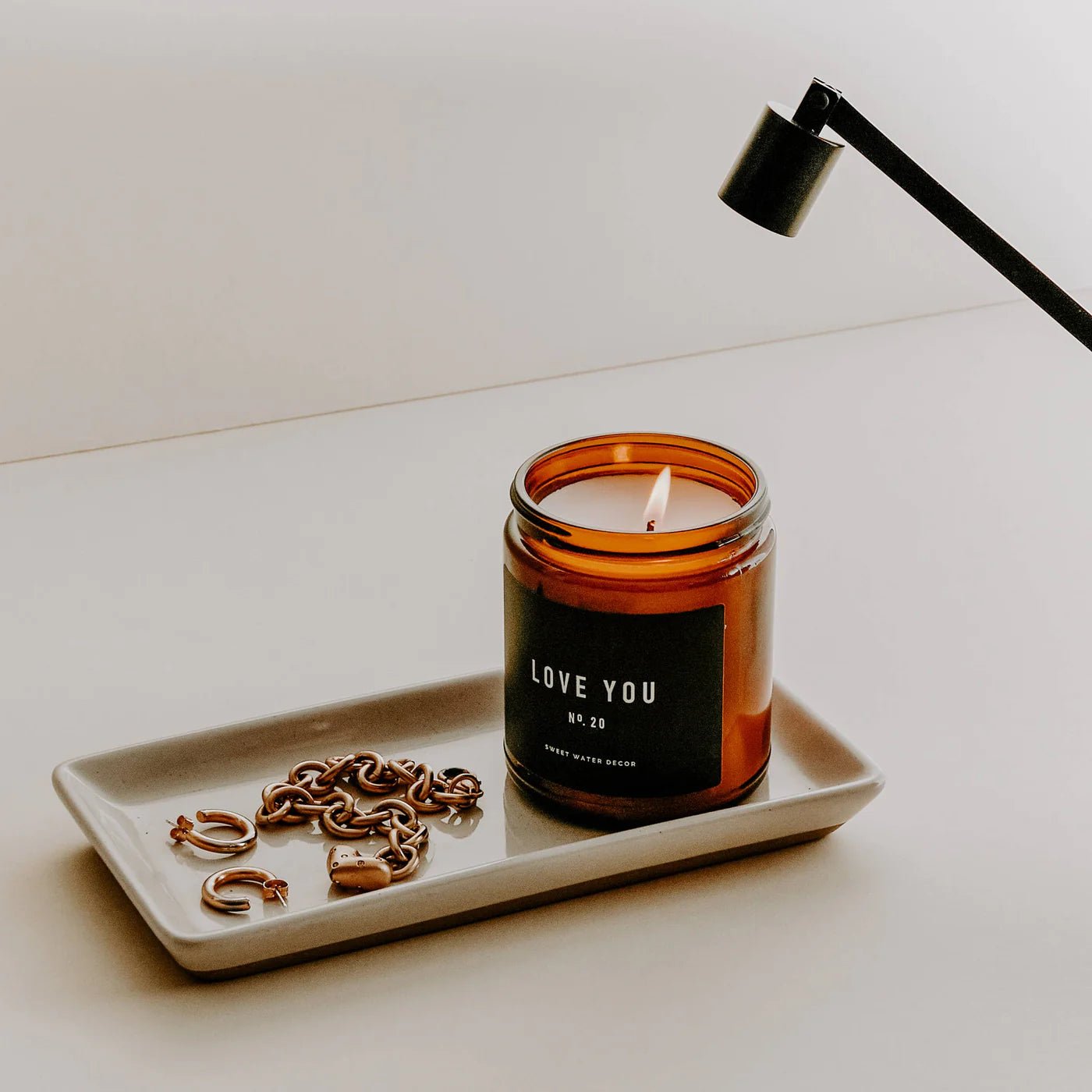 Bandeja de gres color crema — rectangular y esmaltada — ROUCLÊ Maison Contemporaine