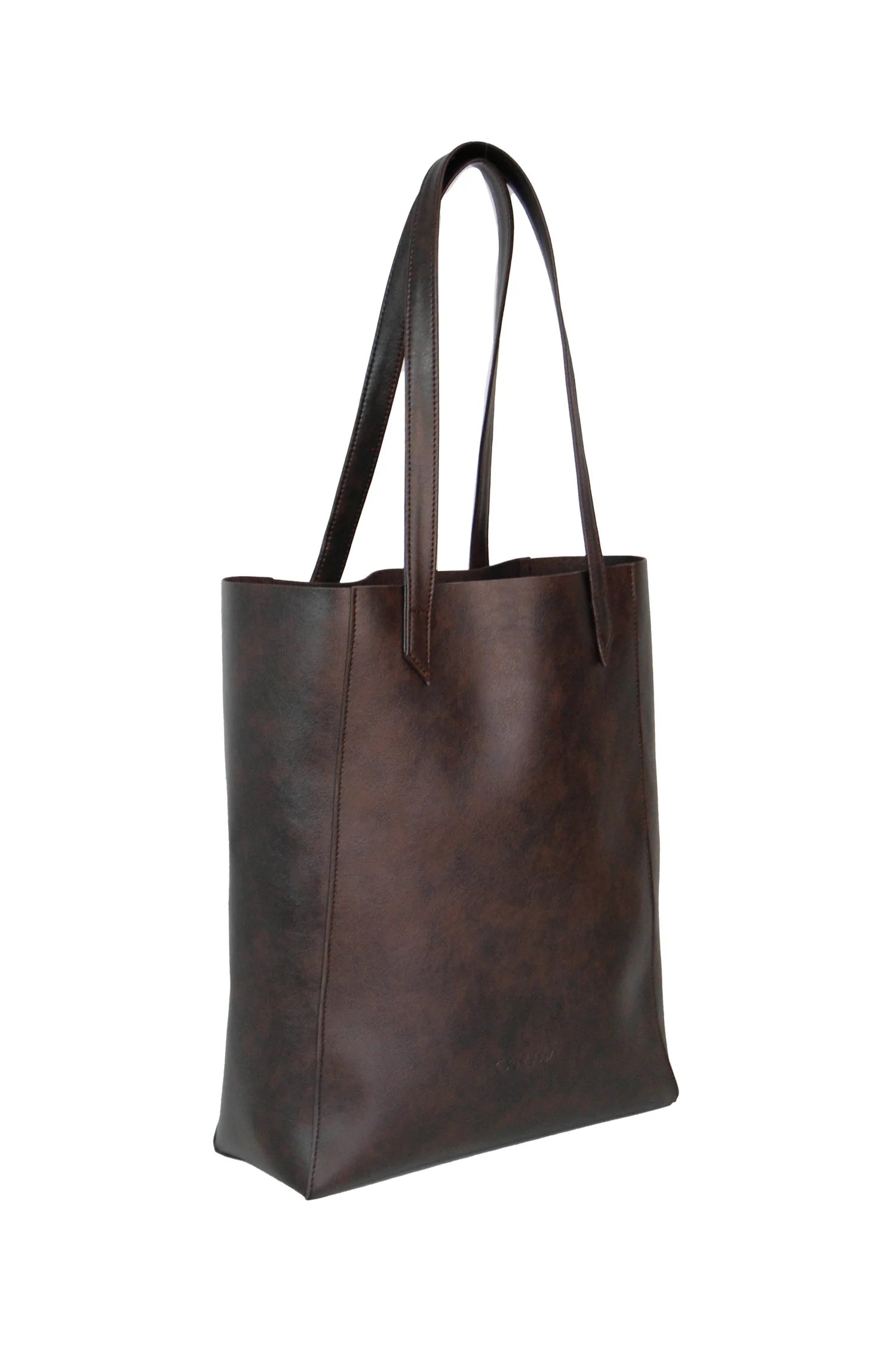 Bolso tote Lite — Vegano en tono marrón oscuro — ROUCLÊ Maison Contemporaine