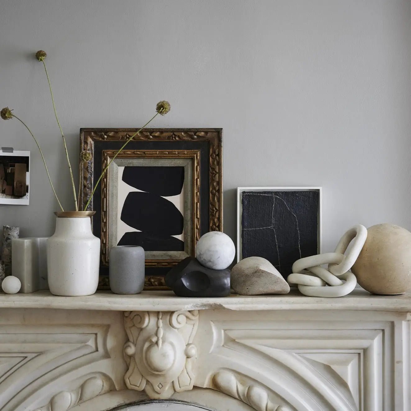 Cadena de mármol blanco — Escultura modular decorativa — ROUCLÊ Maison Contemporaine