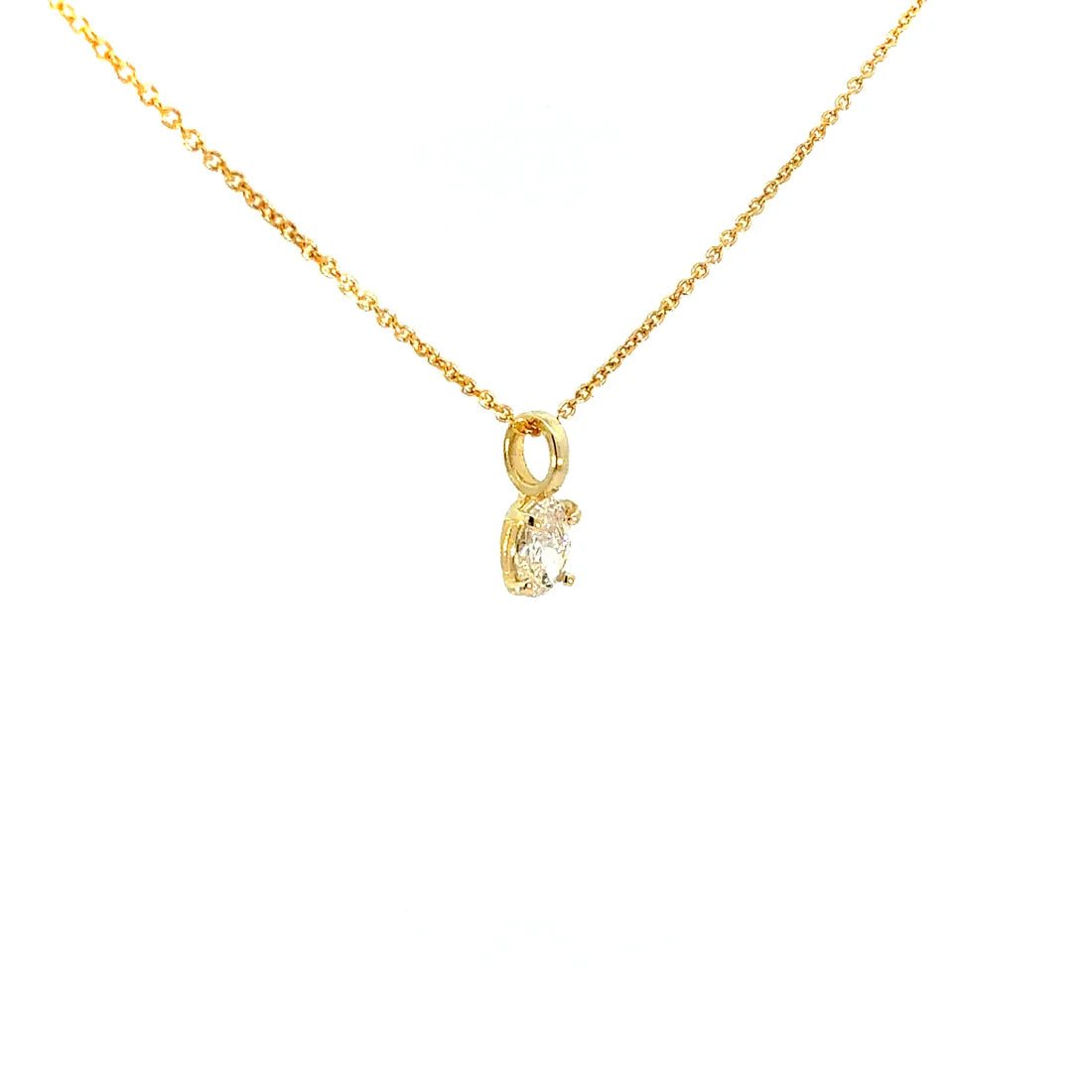 Collar Basic — en oro 9K con diamante oval de laboratorio — ROUCLÊ Maison Contemporaine