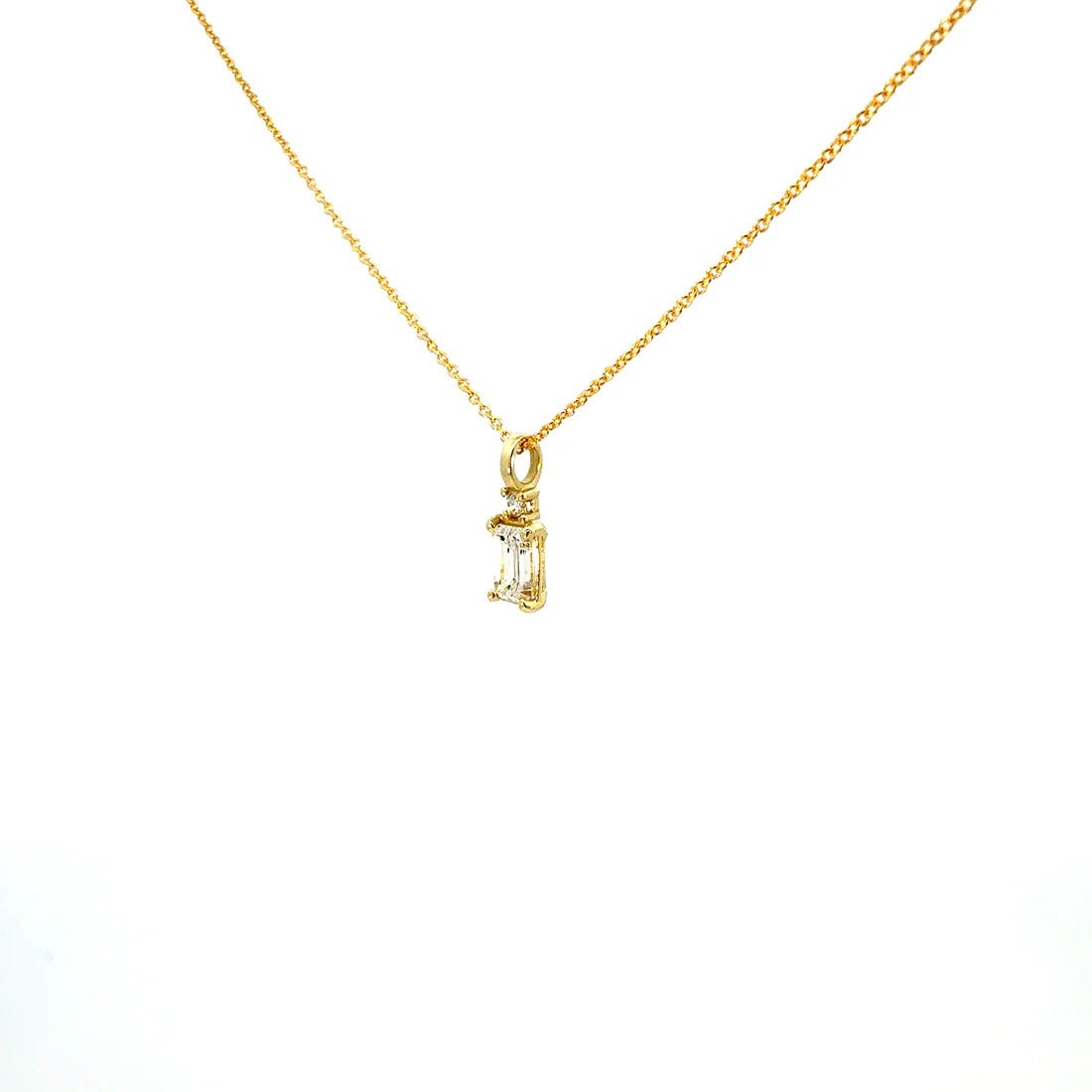 Collar Silka — en oro 9K con diamantes rectángulo y brillante de laboratorio — ROUCLÊ Maison Contemporaine