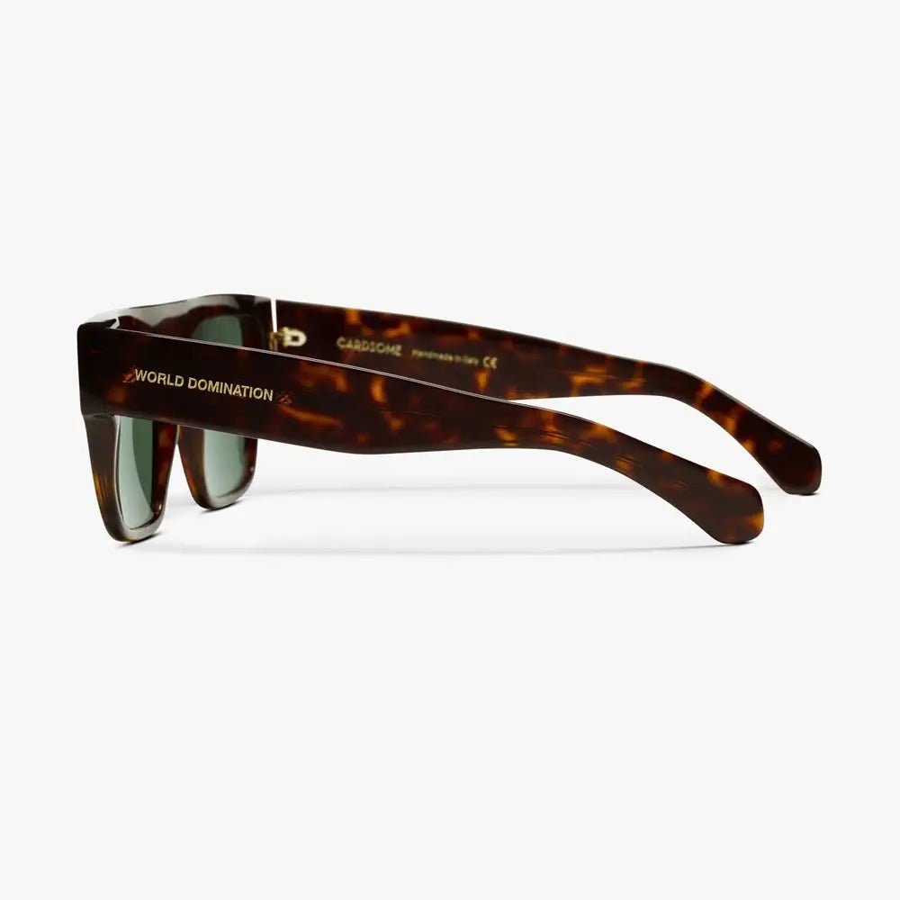 Gafas de sol BETTY — Rectangulares en acetato carey con lentes verdes desteñidas — ROUCLÊ Maison Contemporaine