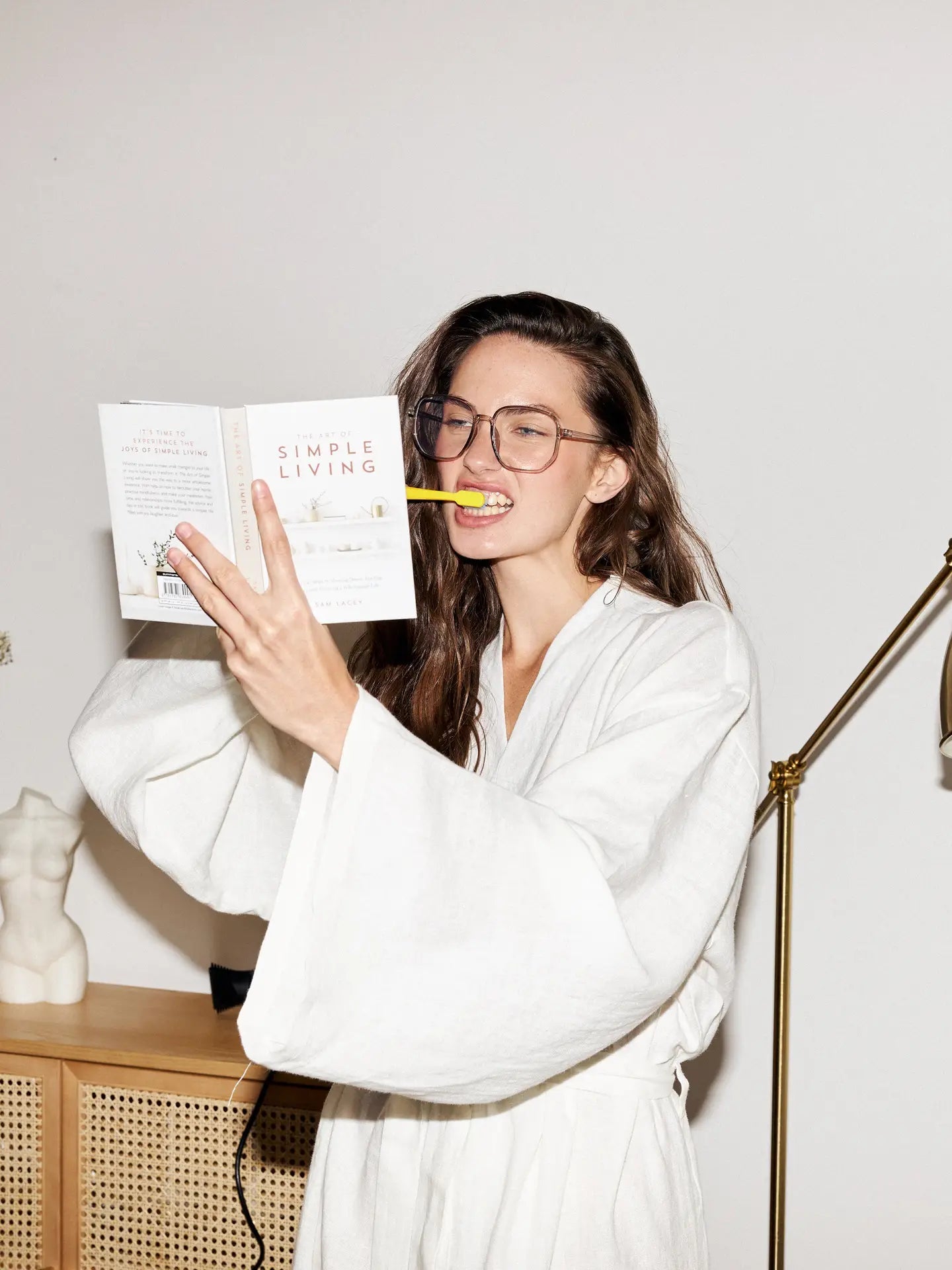 Kimono Petra — Lino blanco — ROUCLÊ Maison Contemporaine