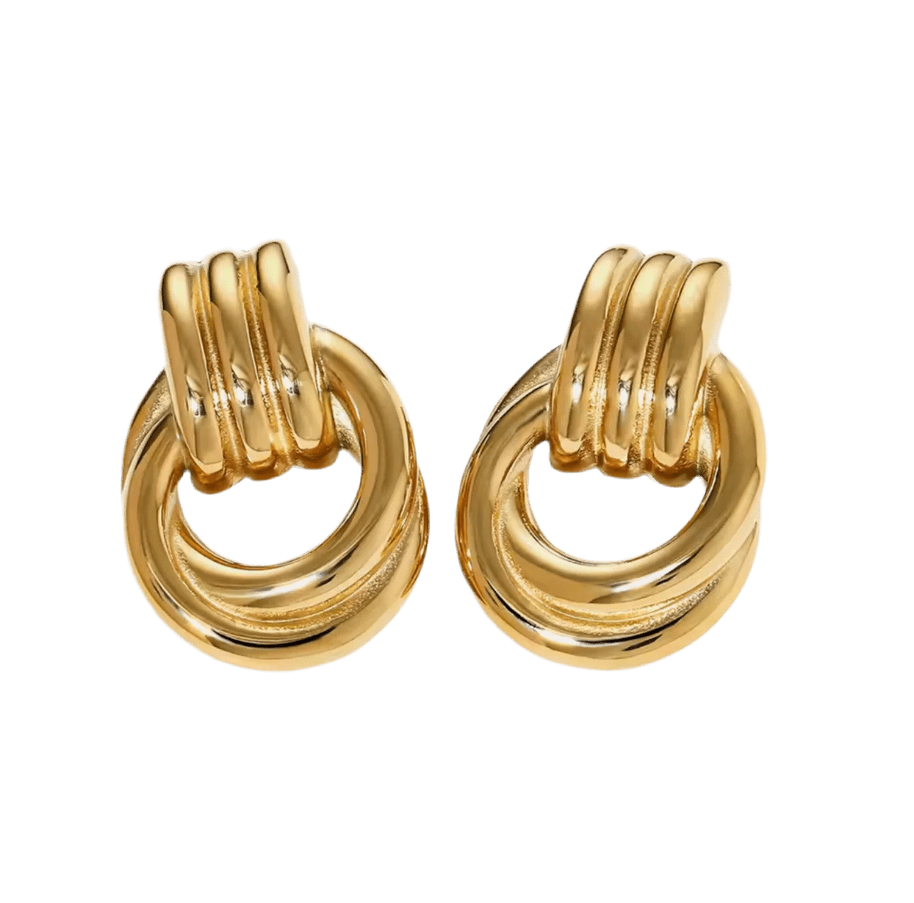Knotted Hoops — Pendientes Bañados en Oro — ROUCLÊ Maison Contemporaine
