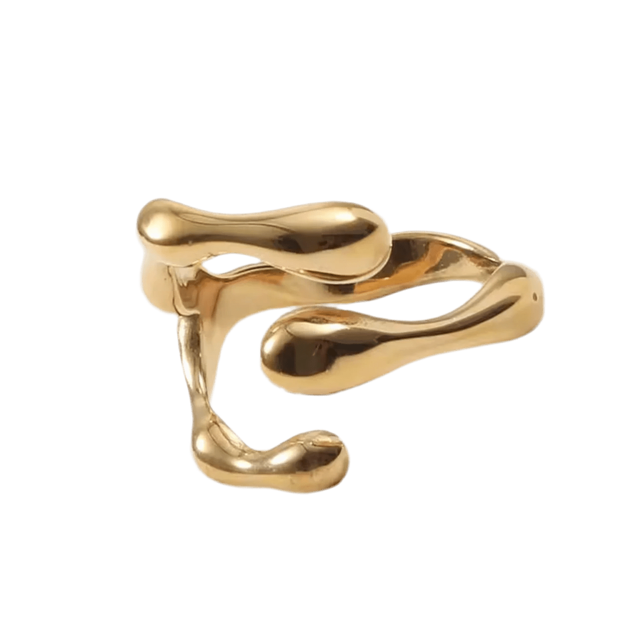 Mythos Flow — Anillo Escultural Dorado — ROUCLÊ Maison Contemporaine