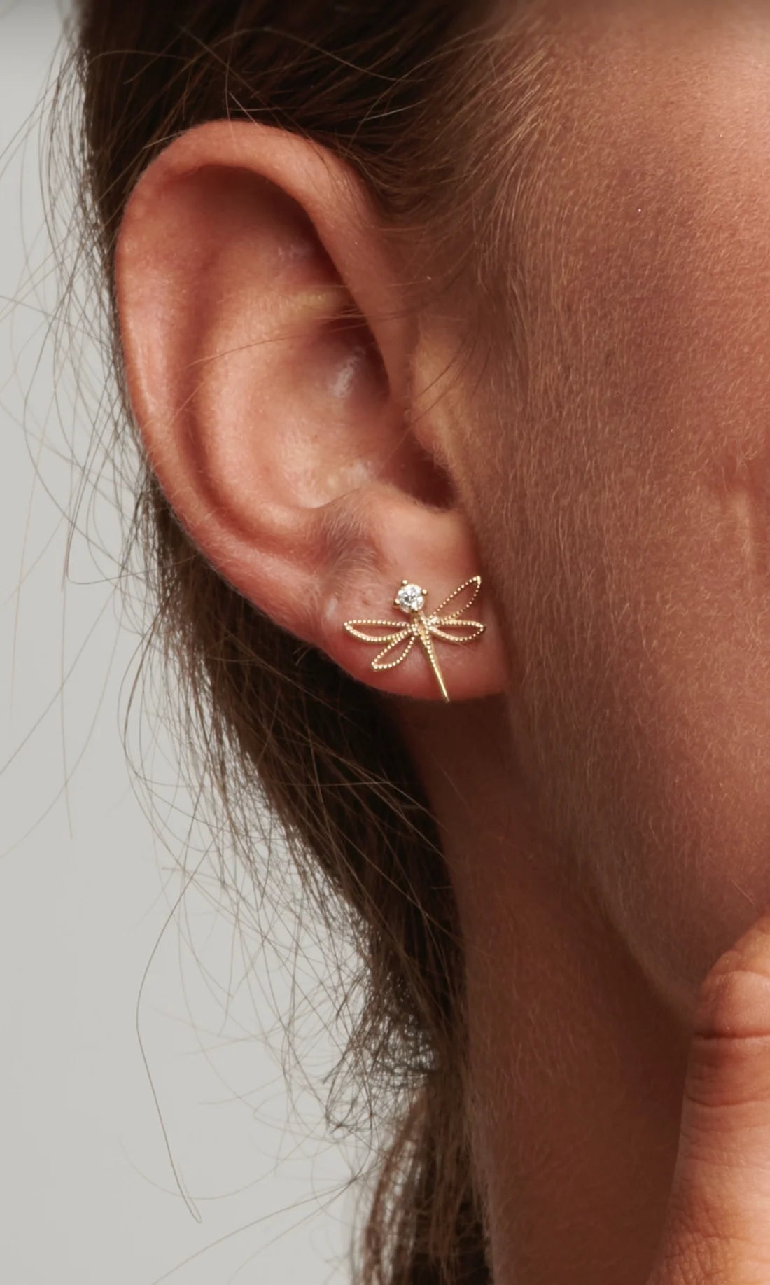 Pendientes Iconic — en oro 9K con diamantes de laboratorio — ROUCLÊ Maison Contemporaine