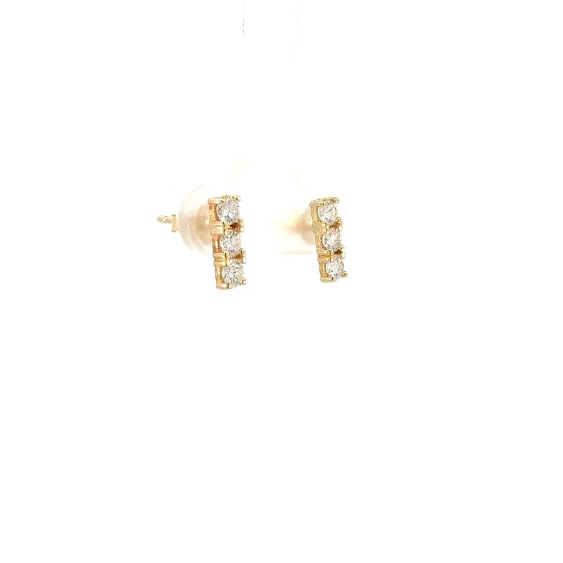 Pendientes Monolite — en oro 9K con diamantes de laboratorio — ROUCLÊ Maison Contemporaine
