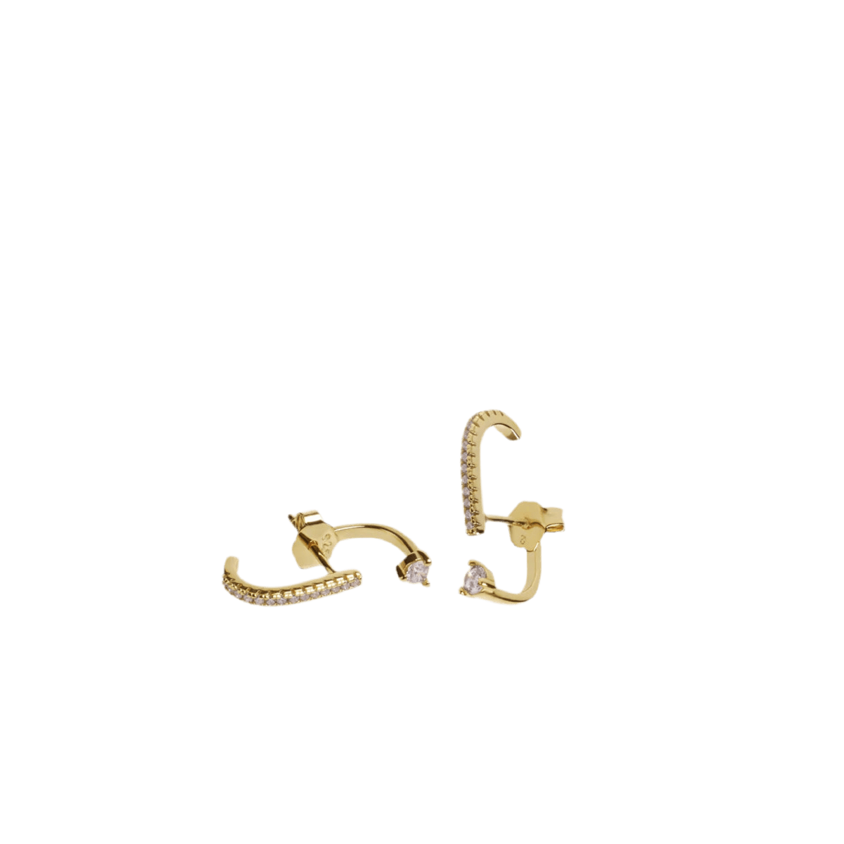 Pendientes Up & Down — Plata de Ley 925 con circonitas blancas (oro o plata) — ROUCLÊ Maison Contemporaine