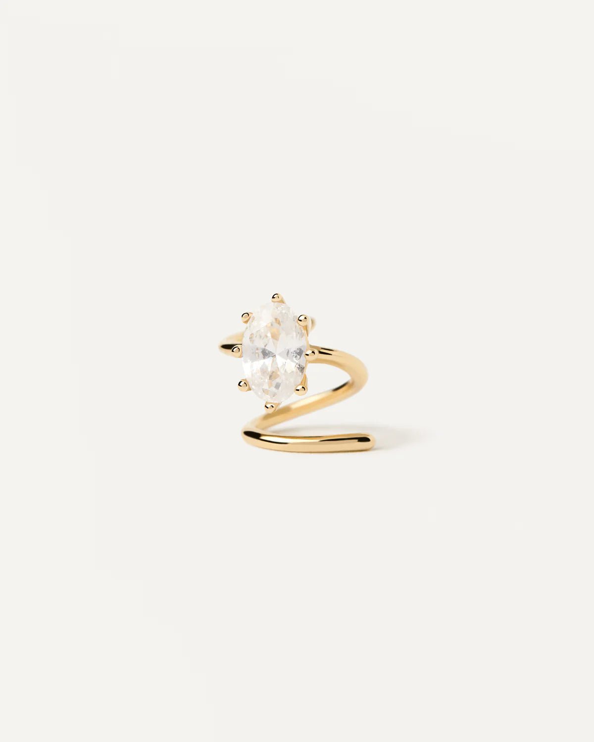 Piercing Oreja Helix — Espiral en oro con circonita blanca — ROUCLÊ Maison Contemporaine