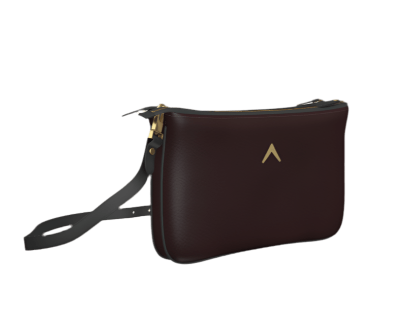 Pochette ROUCLÊ Édition Limitée, en cuero nappa marrón profundo — ROUCLÊ Maison Contemporaine