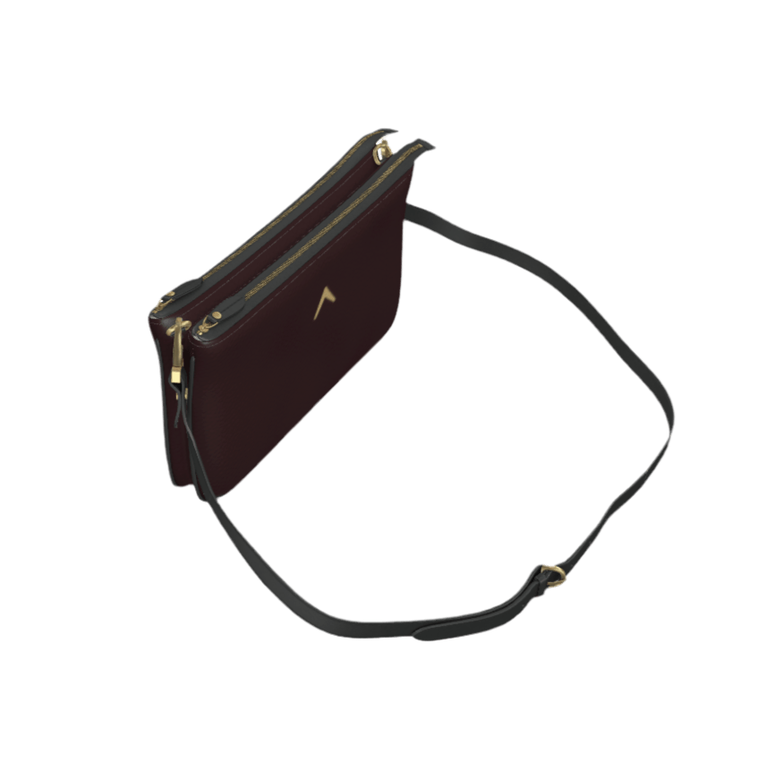 Pochette ROUCLÊ Édition Limitée, en cuero nappa marrón profundo — ROUCLÊ Maison Contemporaine