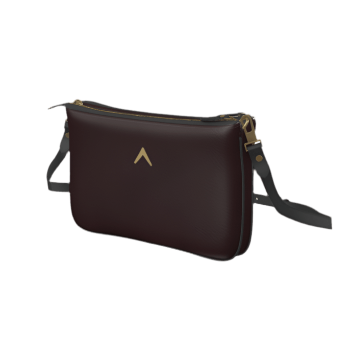 Pochette ROUCLÊ Édition Limitée, en cuero nappa marrón profundo — ROUCLÊ Maison Contemporaine